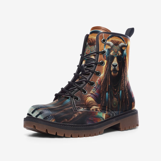 Emerald Blossoms - Rocking Antelope Casual Leather Lightweight Boots For Hippies