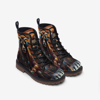 Emerald Blossoms - Rocking Antelope Casual Leather Lightweight Boots For Hippies