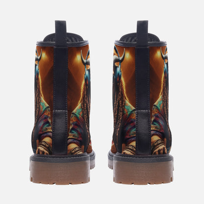 Emerald Blossoms - Rocking Antelope Casual Leather Lightweight Boots For Hippies