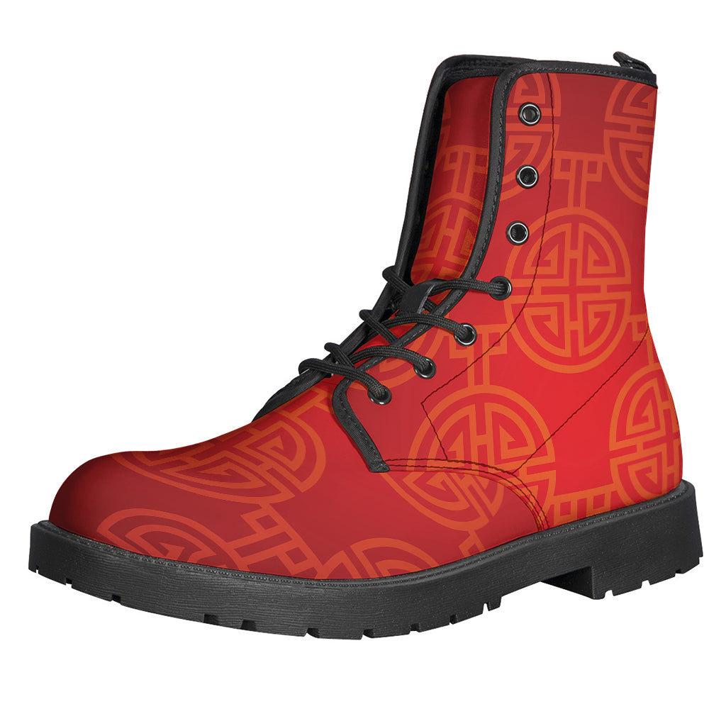 Channel Your Inner Bohemian with Chinese Lu Symbol Leather Boots - 1