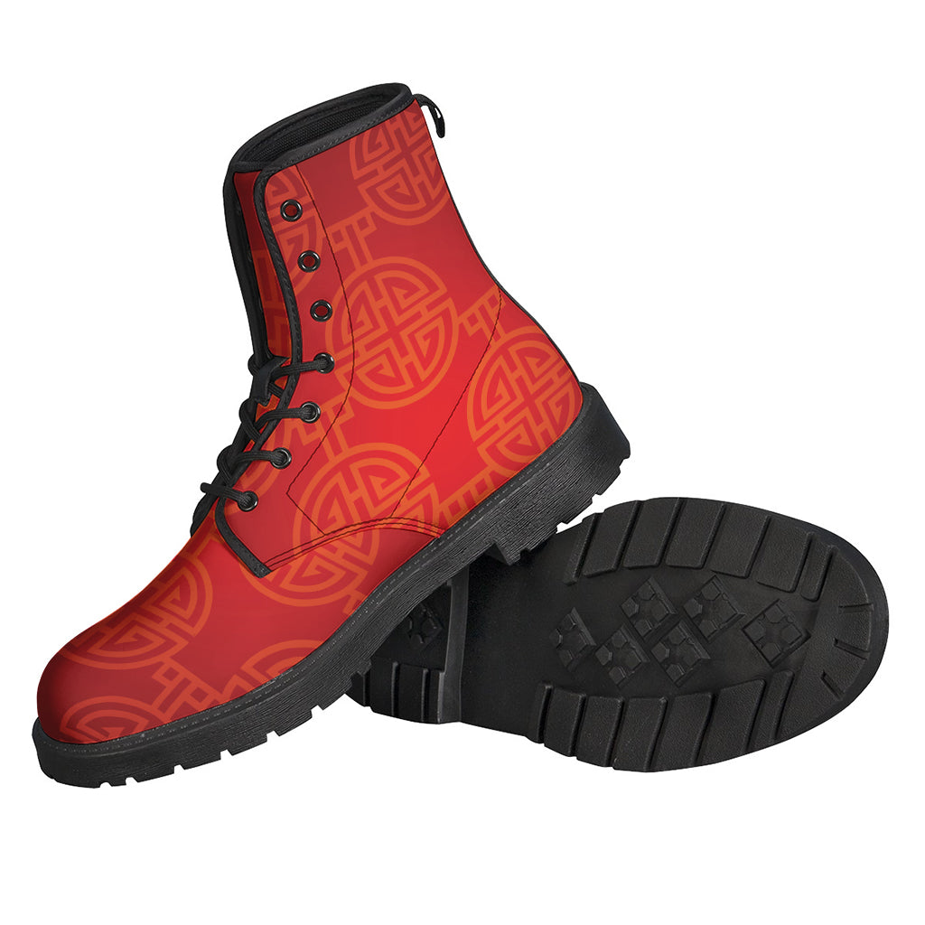 Channel Your Inner Bohemian with Chinese Lu Symbol Leather Boots - 2