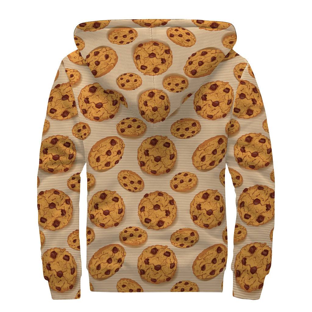 Chocolate Chip Cookie Patterned Sherpa Lined Zip Up Hoodie for the Modern Hippie - 2