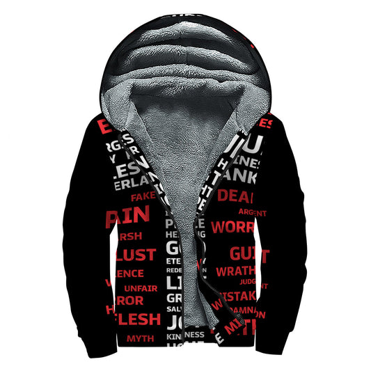 Bohemian Blessings Sherpa Lined Zip Up Hoodie - 1