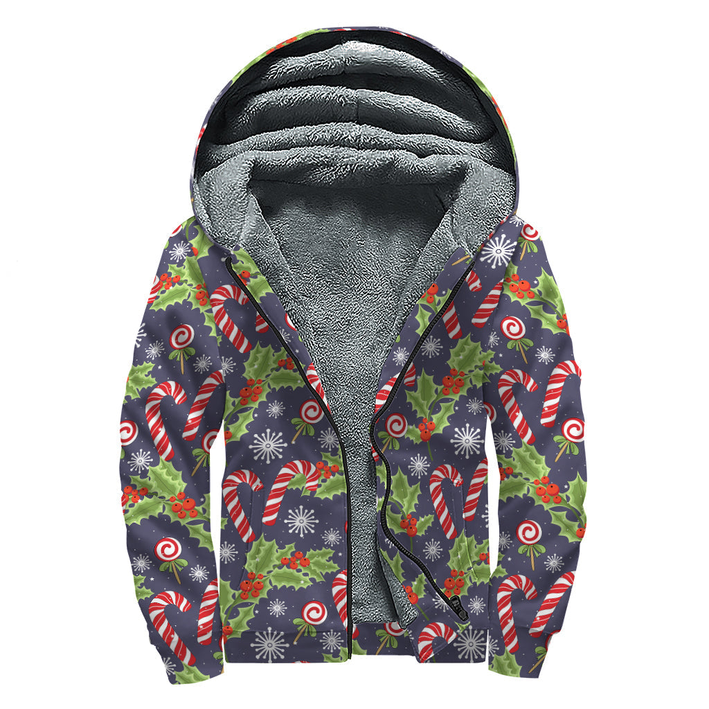 Christmas Berry Bliss Sherpa Lined Hippie Zip Up Hoodie - 1