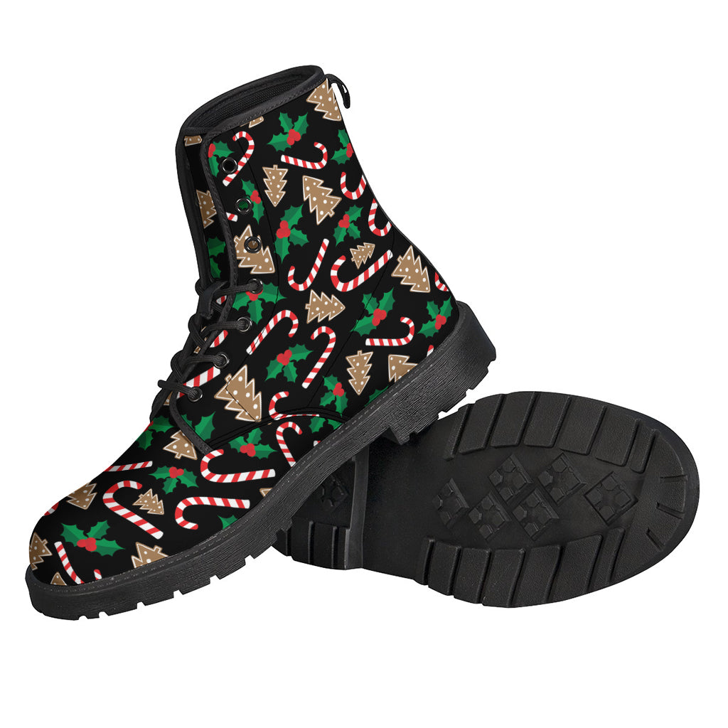 Groovy Christmas Cookie and Candy Leather Boots for Hippies - 2