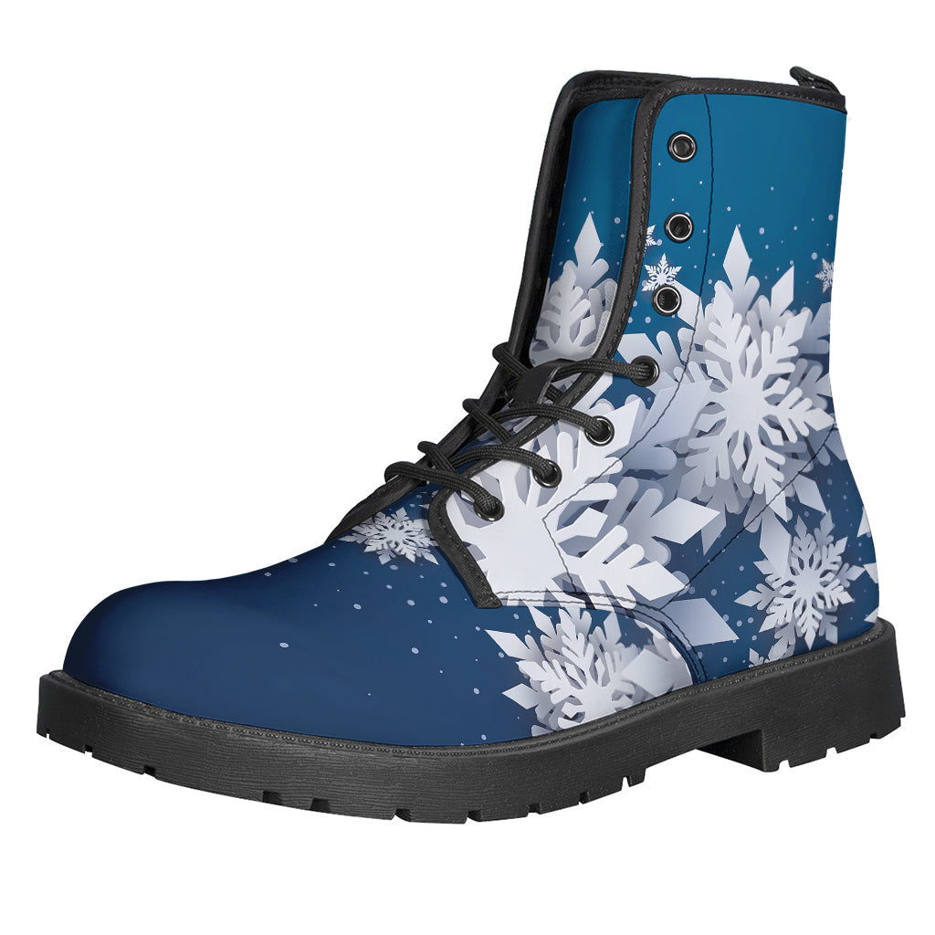 Groovy Christmas Snowflake Leather Boots for Modern Hippies - 1