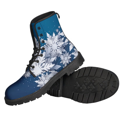 Groovy Christmas Snowflake Leather Boots for Modern Hippies - 2