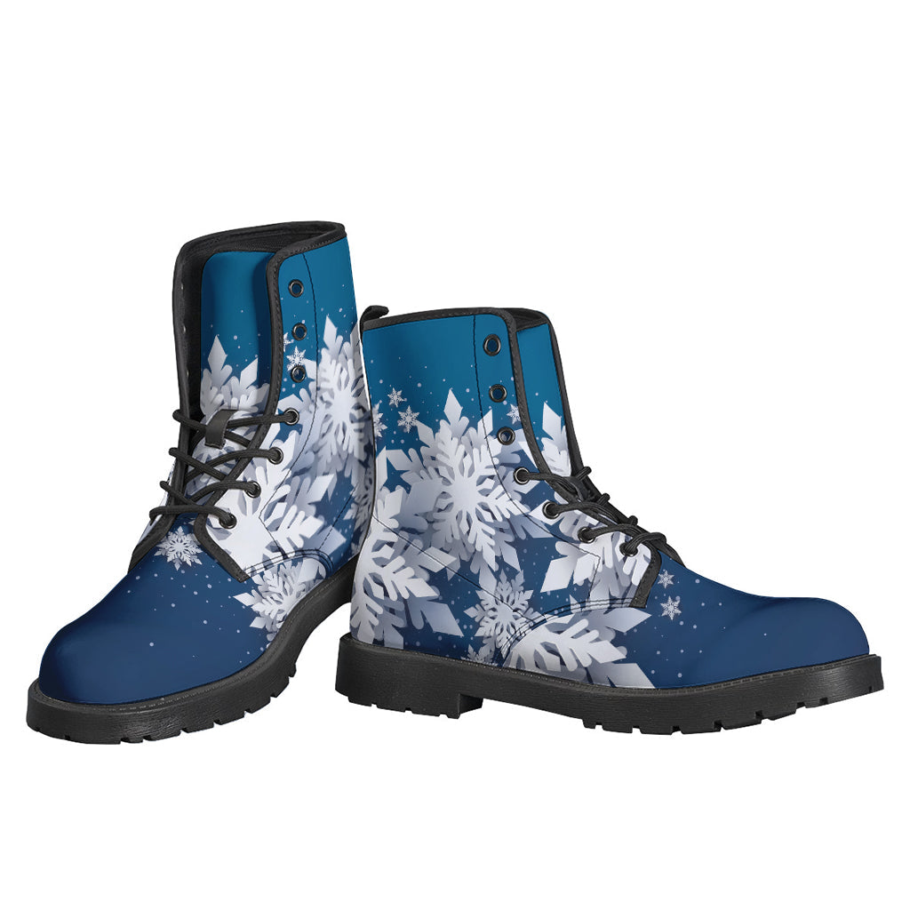 Groovy Christmas Snowflake Leather Boots for Modern Hippies - 3