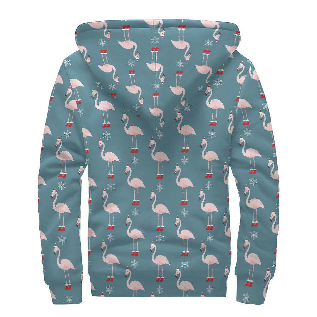 Far Out Flamingo Love Sherpa Lined Zip Up Hoodie - 2