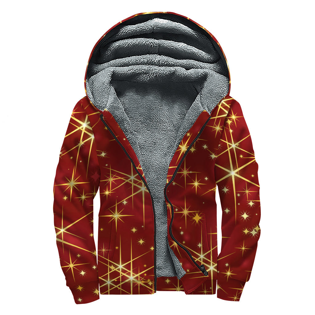 Christmas Sparkle Sherpa Zip-Up Hoodie for Hippie Fashionistas - 1