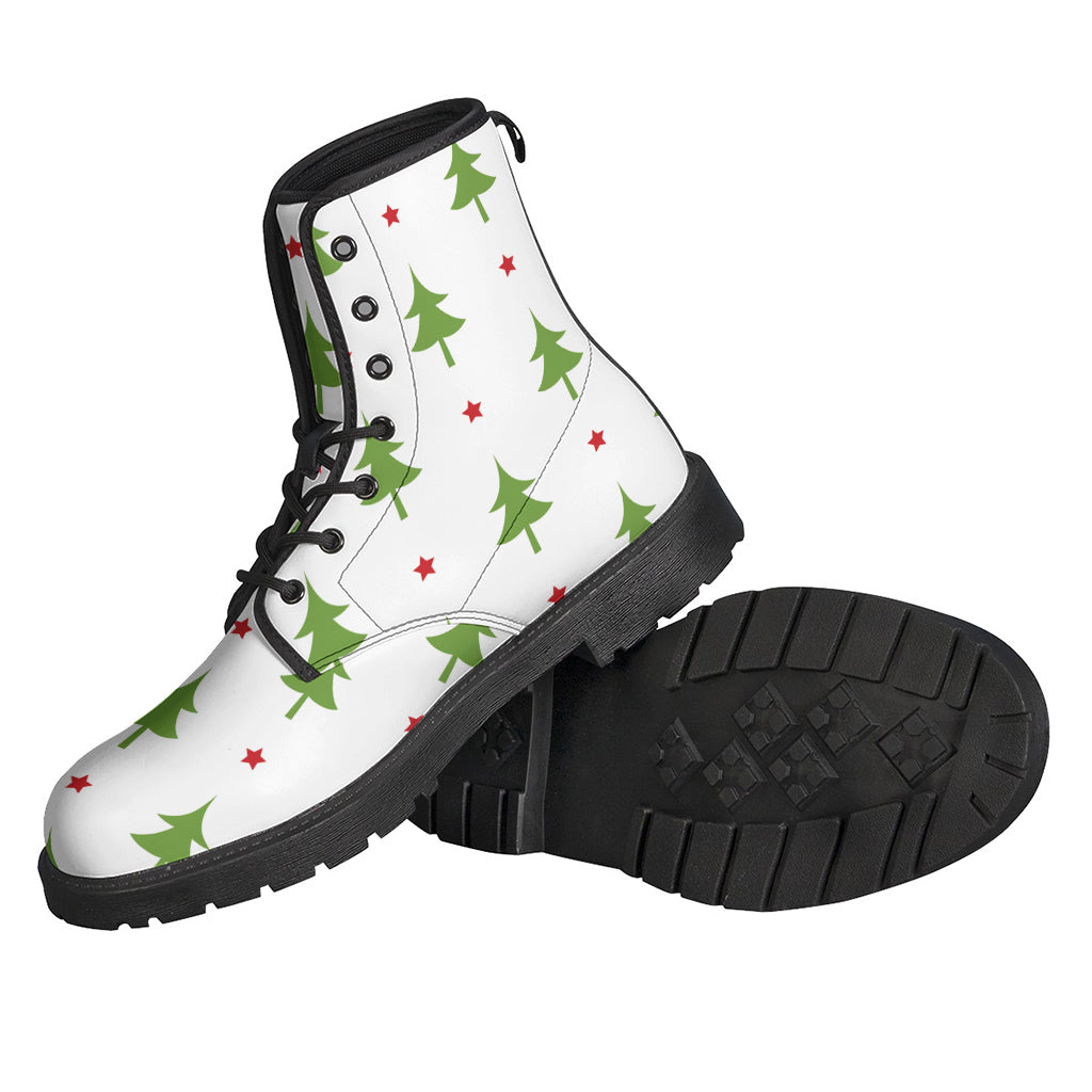 Groovy Christmas Tree and Star Pattern Leather Boots for Modern Hippies - 2