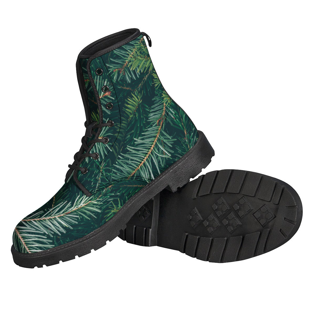 Boho Chic ChristmasTree Print Leather Boots - Perfect for Hippies! - 2