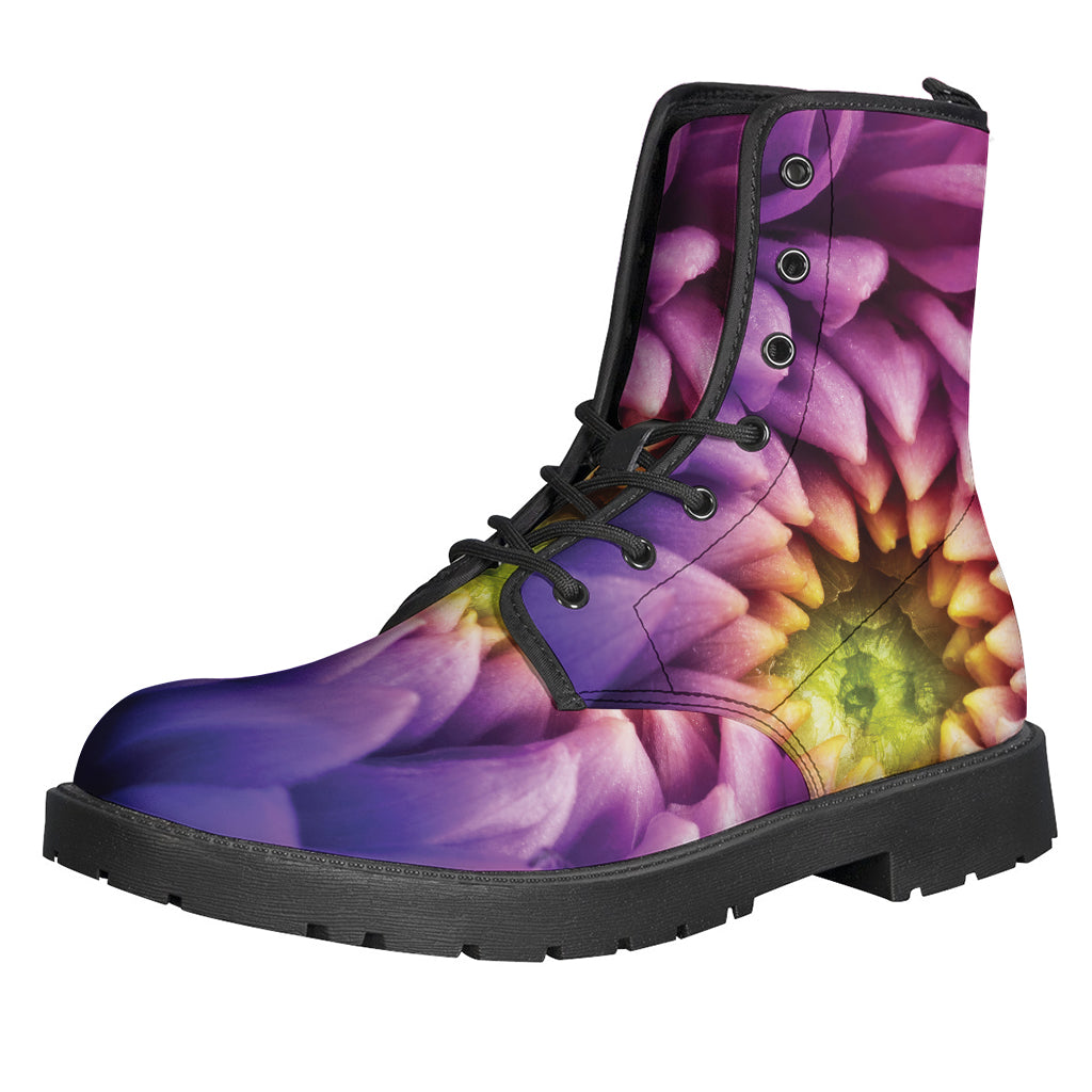 Chrysanthemum Dreams: Groovy Leather Lightweight Boots for Modern Hippies - 1