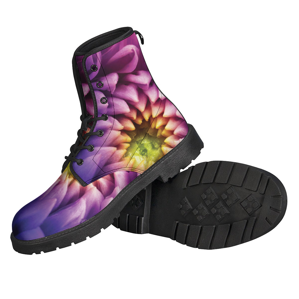 Chrysanthemum Dreams: Groovy Leather Lightweight Boots for Modern Hippies - 2