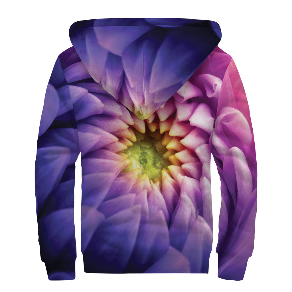 Chrysanthemum Dream Sherpa Lined Zip Up Hoodie - 2