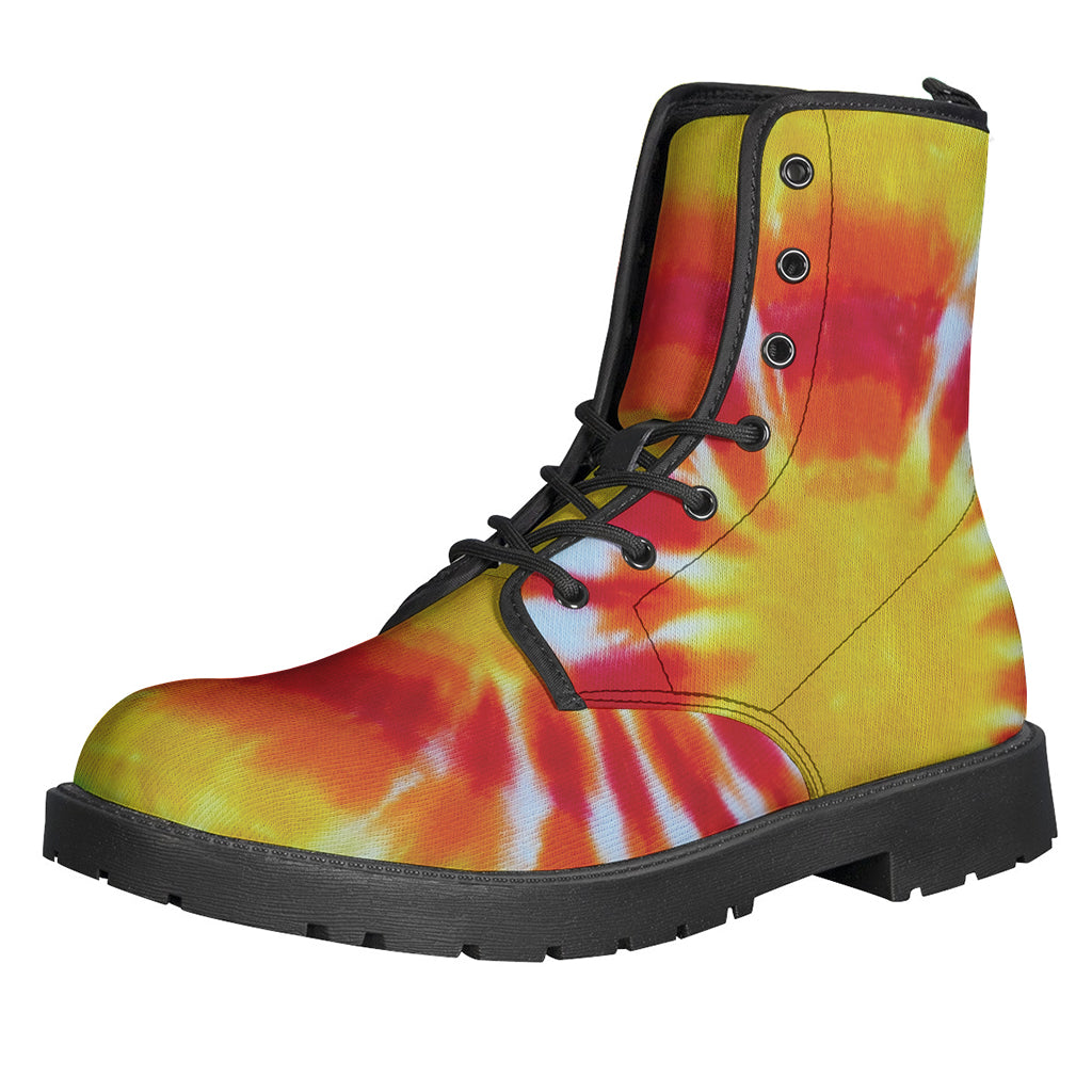 Get Groovy in Our Circle Tie Dye Print Leather Boots - 1