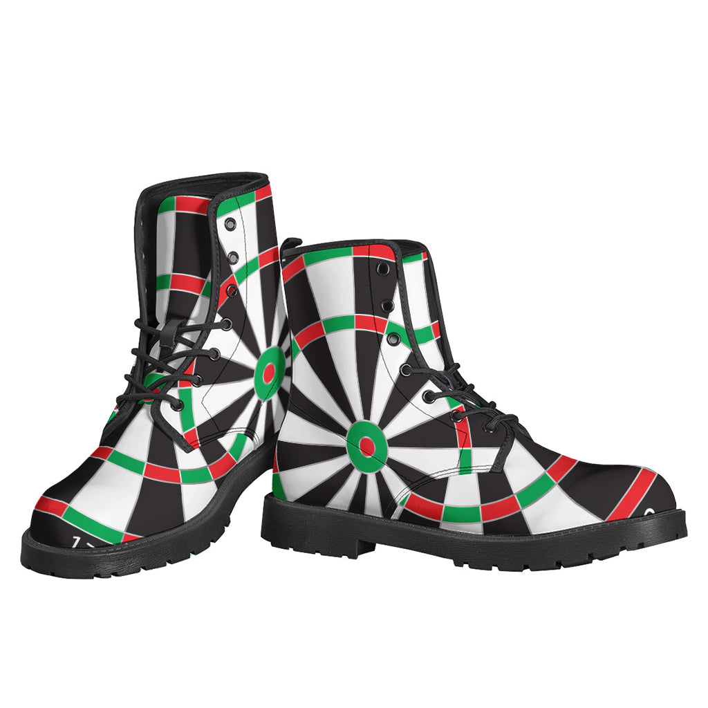 Groovy Dartboard Print Leather Boots for the Modern Hippie - 3