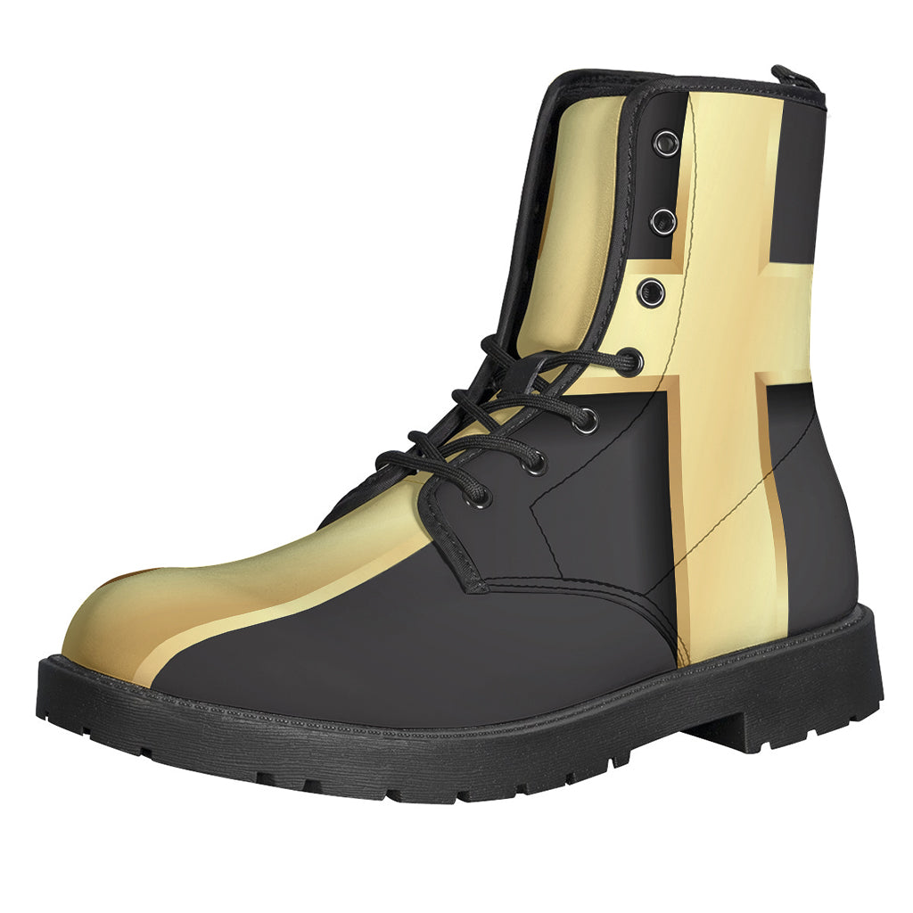 Golden Cross Leather Lightweight Boots for Hippie Fashionistas - 1