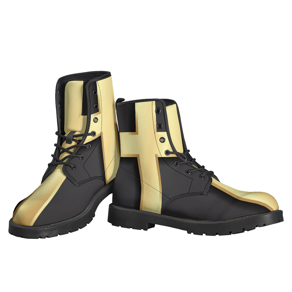 Golden Cross Leather Lightweight Boots for Hippie Fashionistas - 3