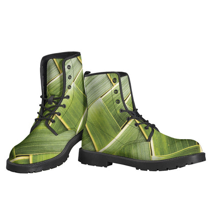 Coconut Leaf Print Leather Hippy Boots for the Free-Spirited Soul - 3