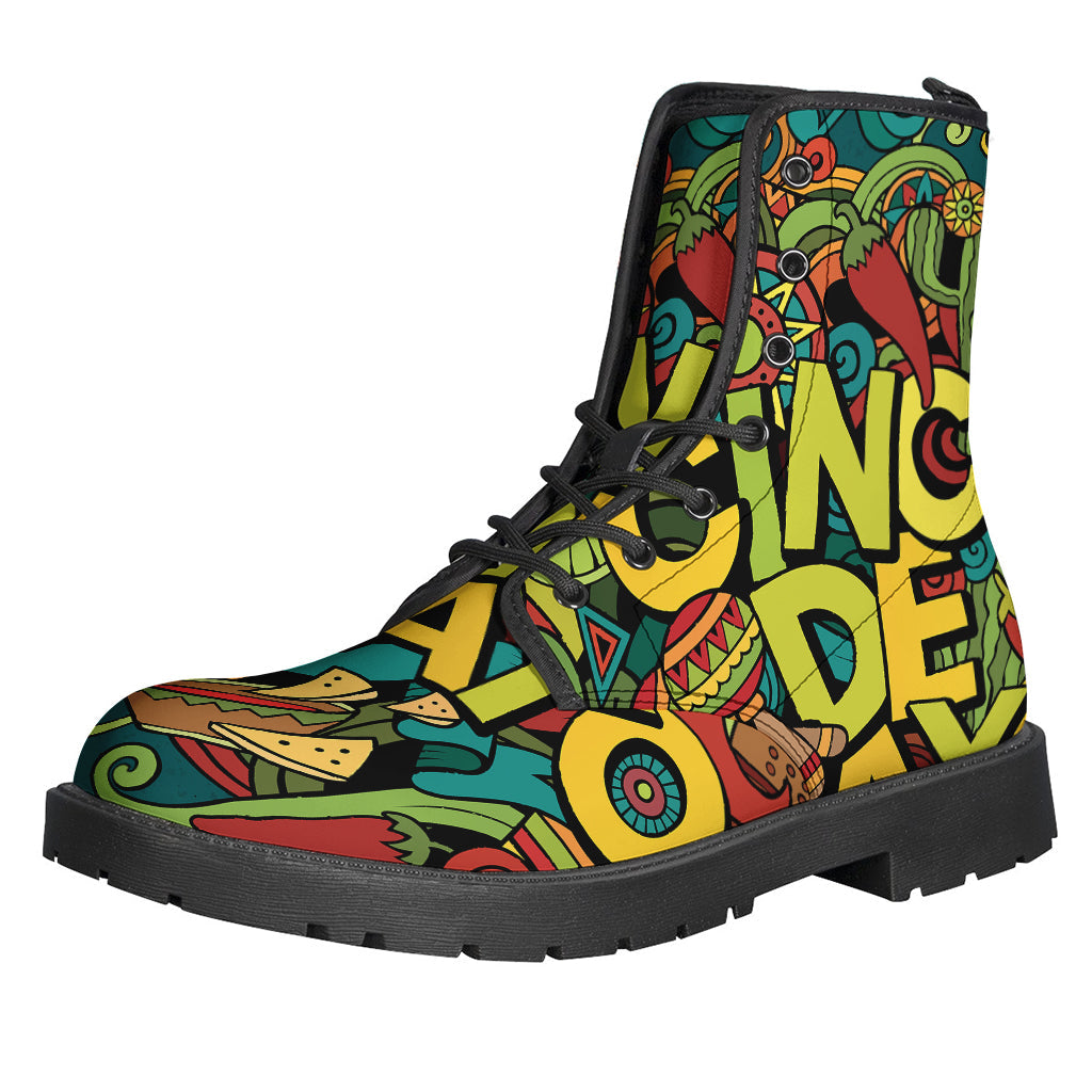 Walk in Style with Colorful Cinco de Mayo Leather Boots for Hippies! - 1