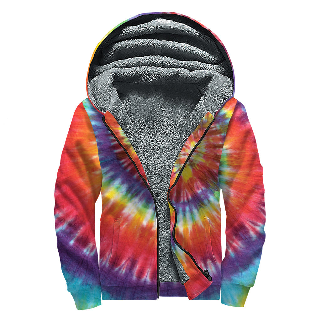 Colorful Hippie Tie-Dye Sherpa Hoodie: Embrace Your Inner Flower Child in Style - 1