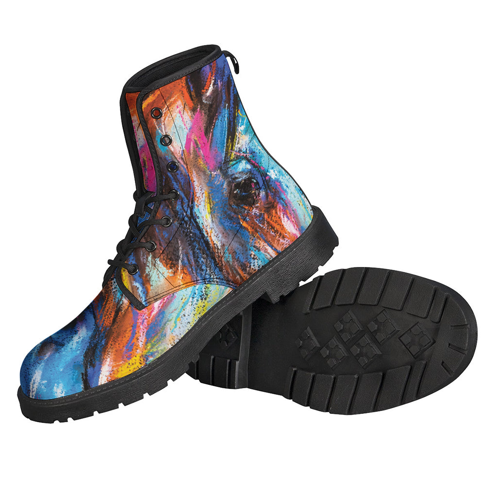 Groovy Horse Painting Leather Boots for Modern Day Hippies - 2