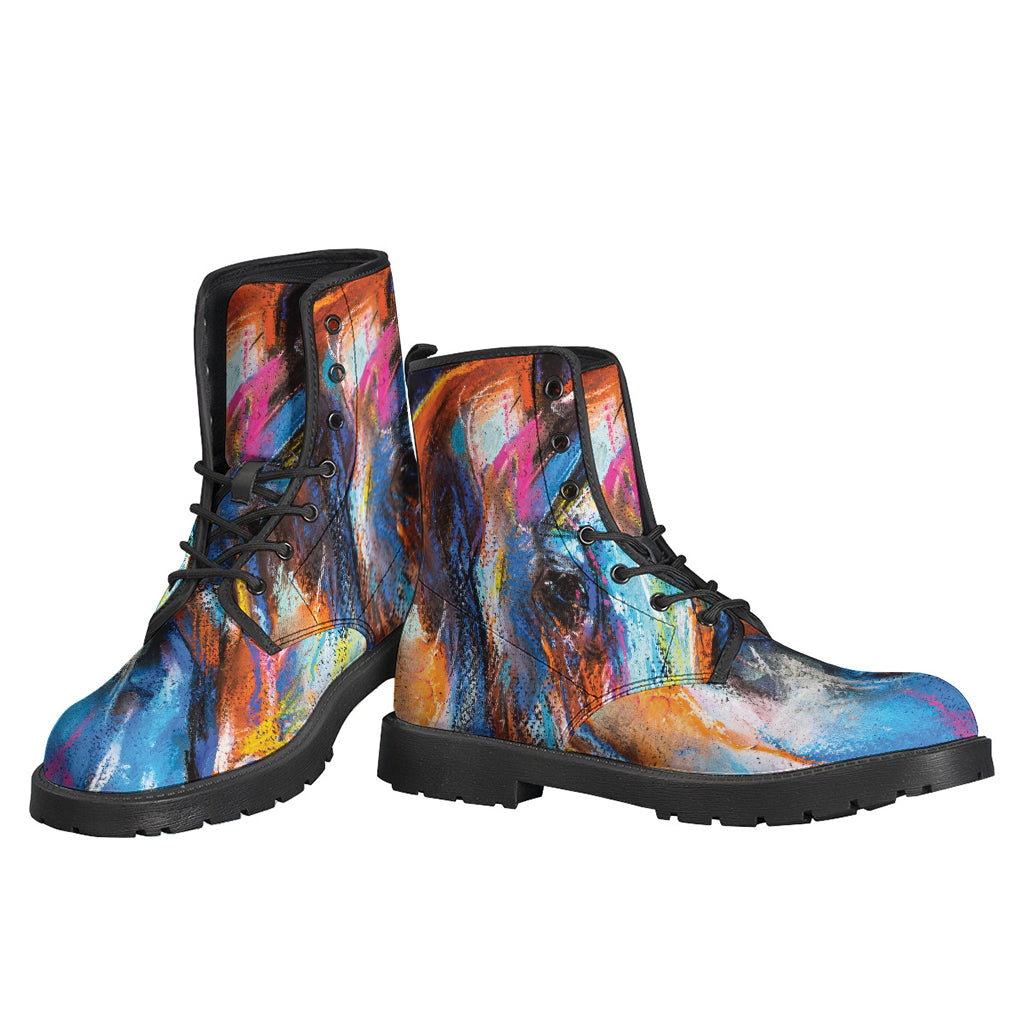 Groovy Horse Painting Leather Boots for Modern Day Hippies - 3