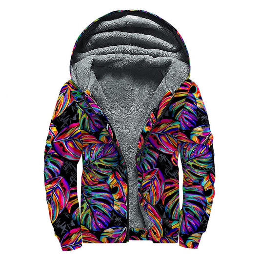 Rainbow Vibes: Sherpa Lined Zip Up Hoodie for Groovy Hippies - 1