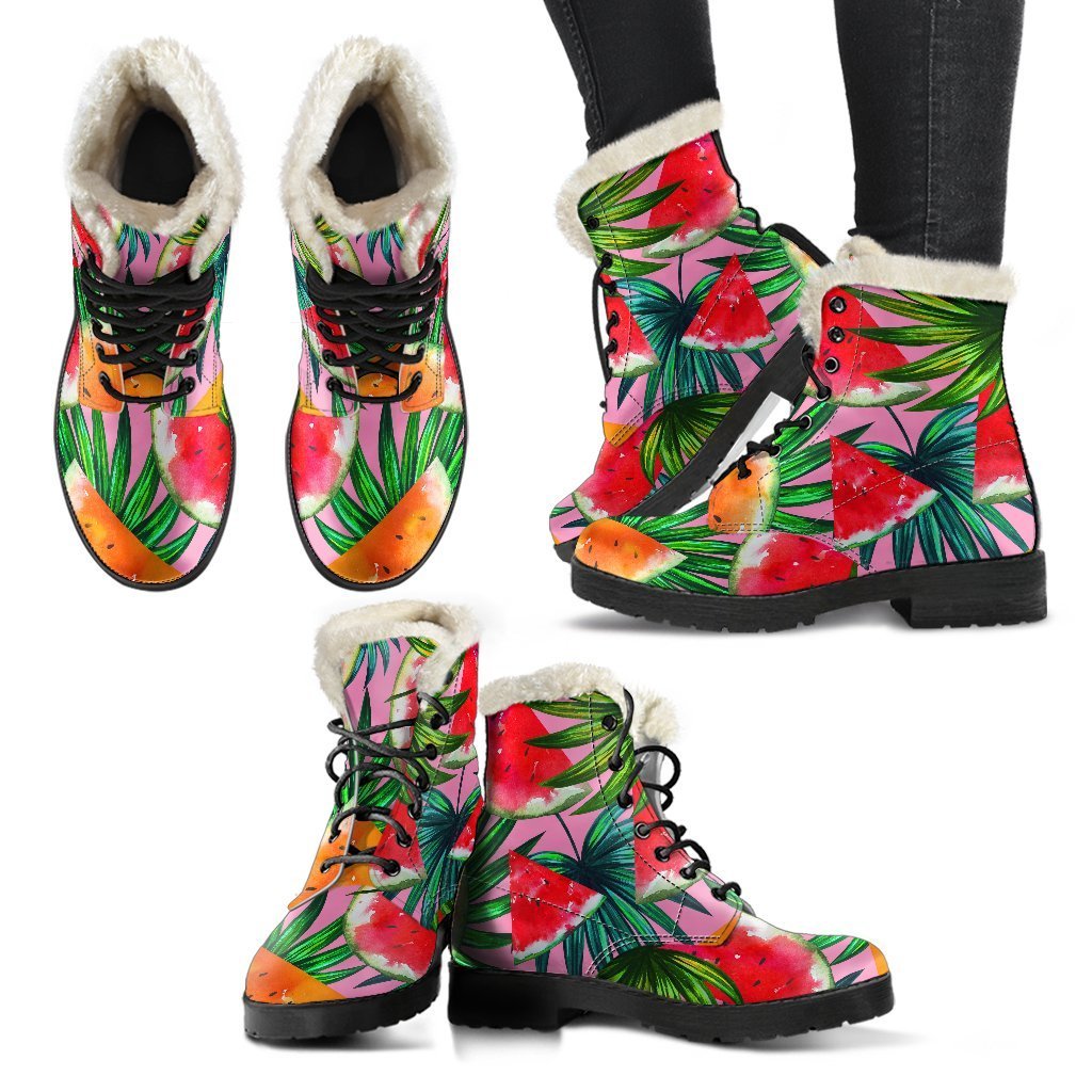 Groovy Patterns: Faux Fur Leather Boots for Hippies - 2