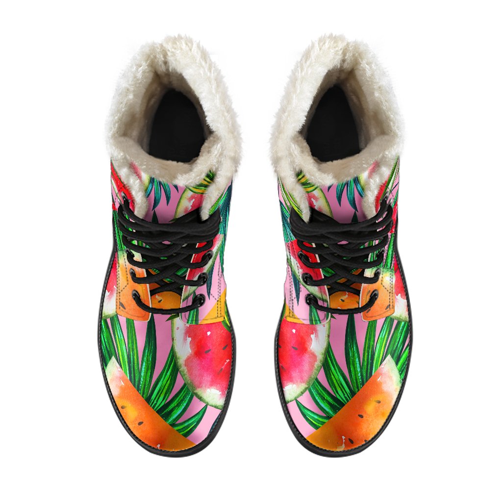 Groovy Patterns: Faux Fur Leather Boots for Hippies - 4