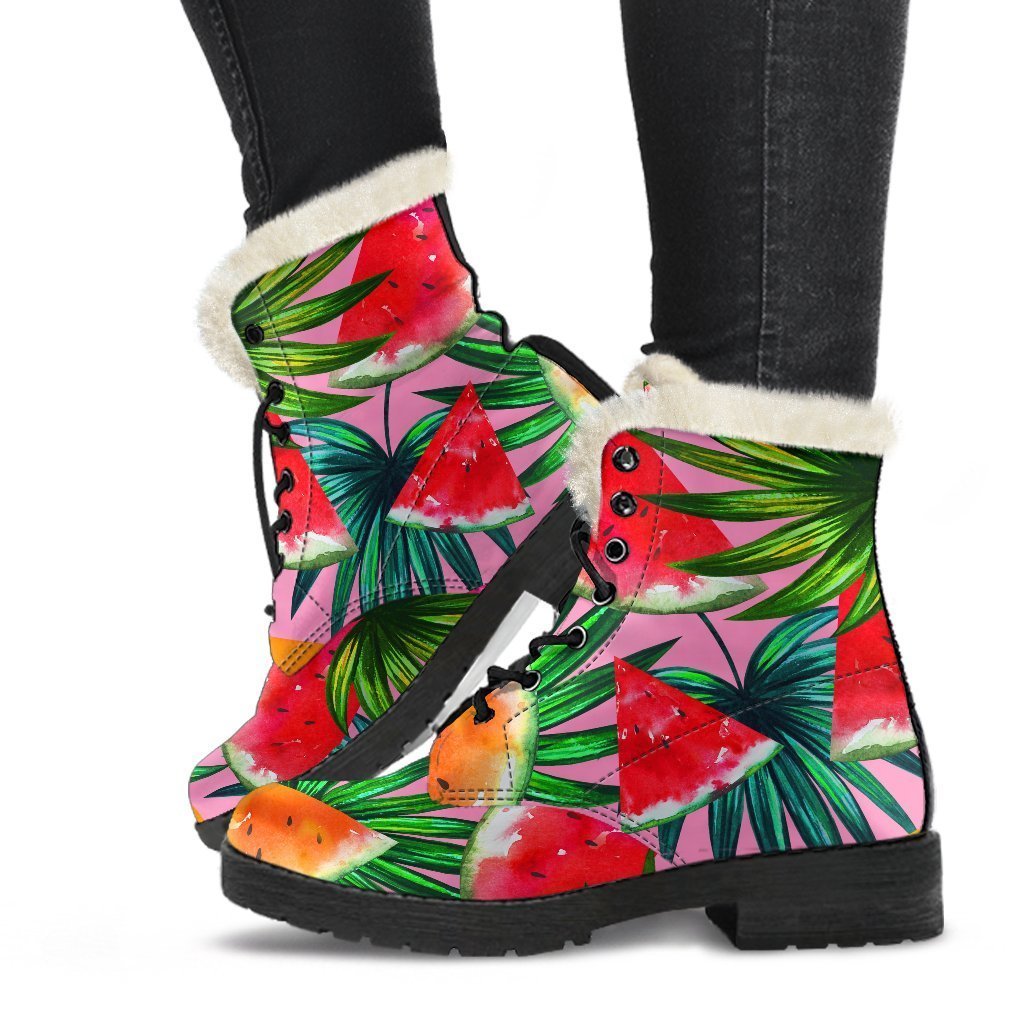 Groovy Patterns: Faux Fur Leather Boots for Hippies - 1