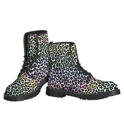 Groovy Leopard Print Leather Boots for Trendy Hippies - 3