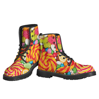 Colorful Candy Dreams: Leather Lightweight Boots for Hippies with a Sweet Style - 3