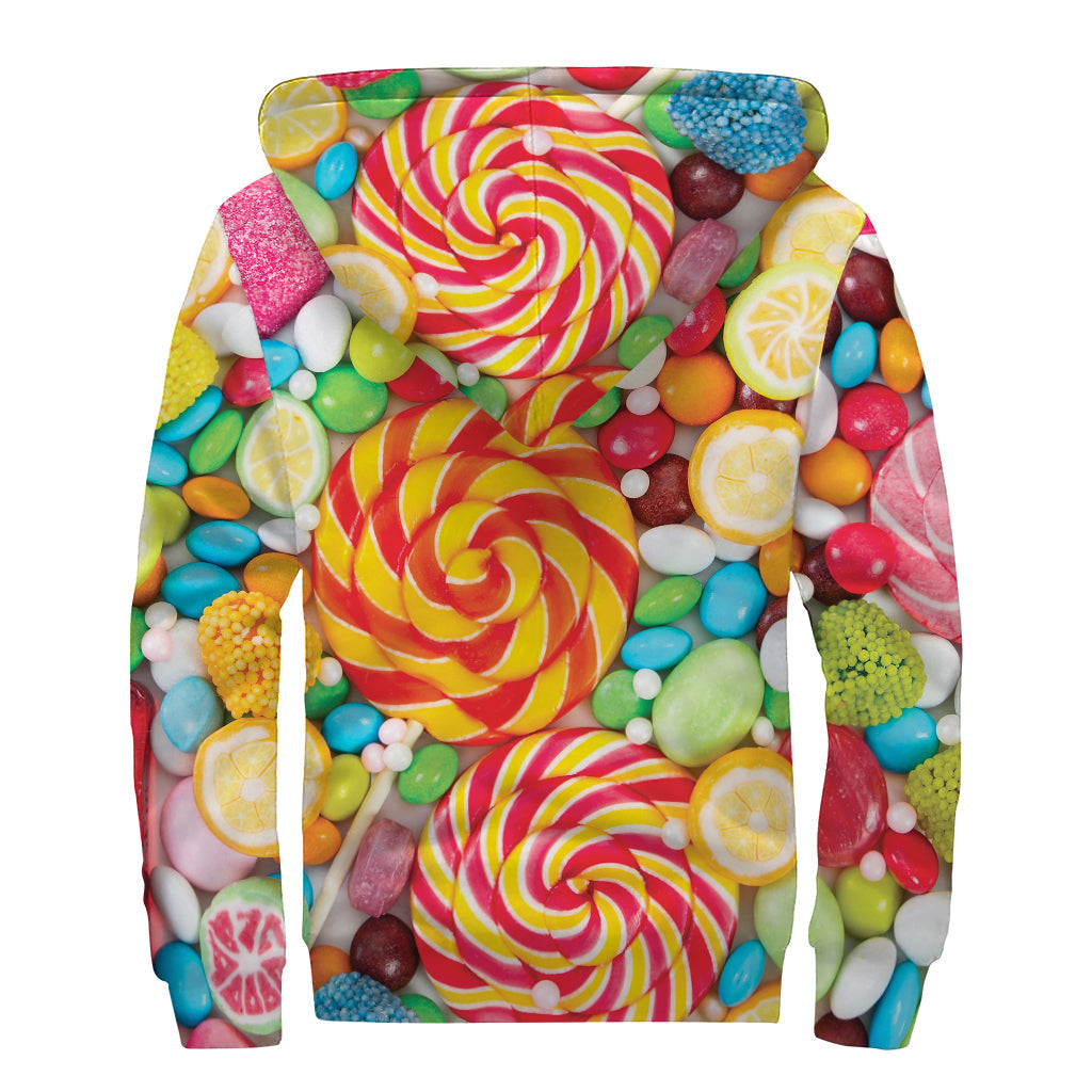 Psychedelic Candy Coated Sherpa Lined Zip Up Hoodie - 2