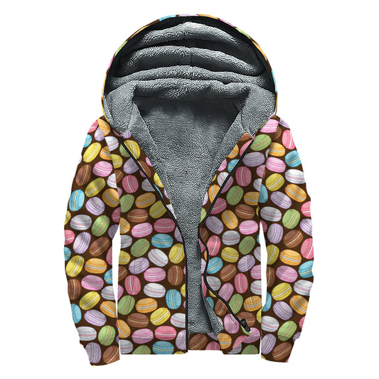 Colorful Macarons Dream: Sherpa Lined Zip Up Hoodie for the Hippie Soul - 1