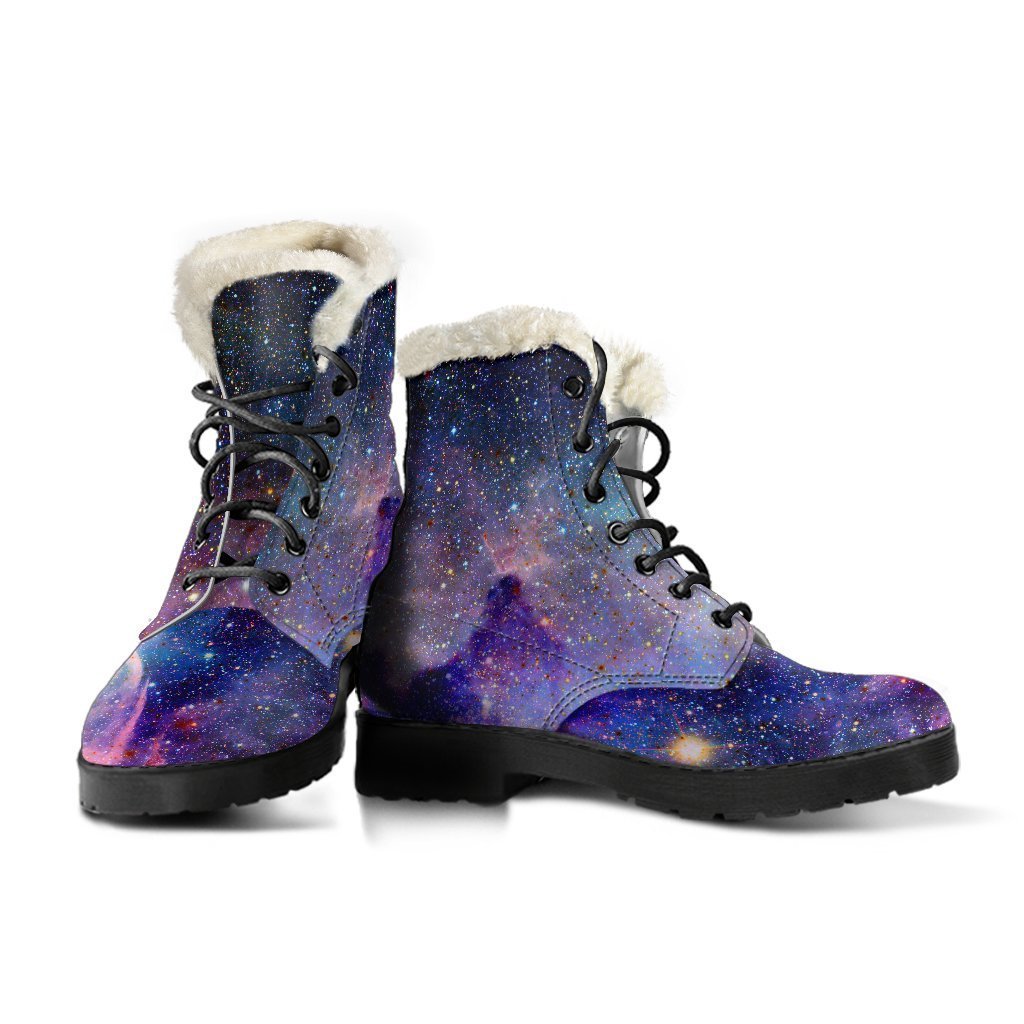 Galactic Groove Faux Fur Leather Boots - 3