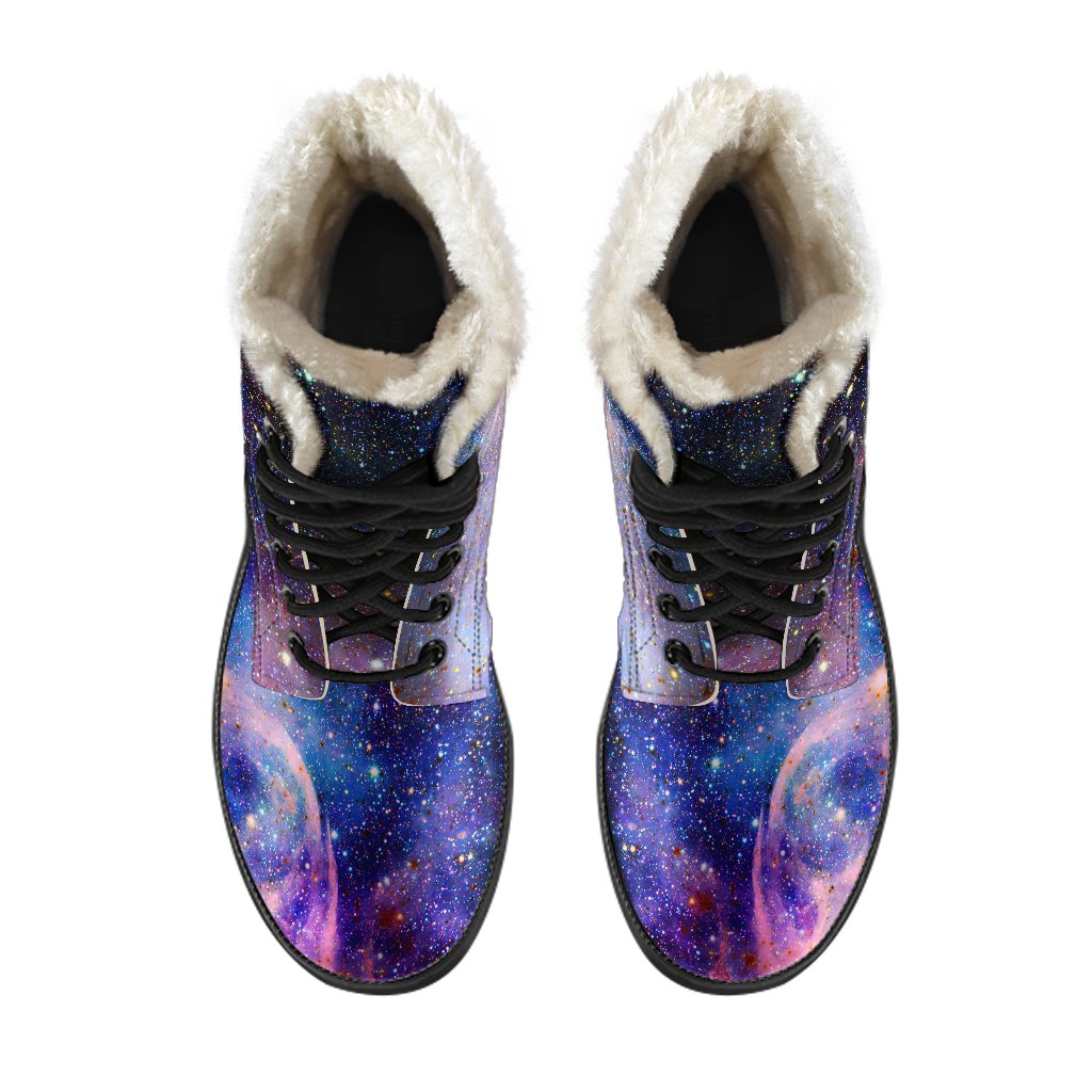 Galactic Groove Faux Fur Leather Boots - 4