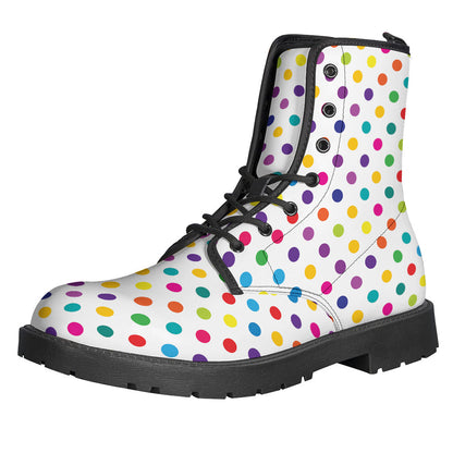 Groovy Polka Dot Leather Boots for Stylish Hippies - 1