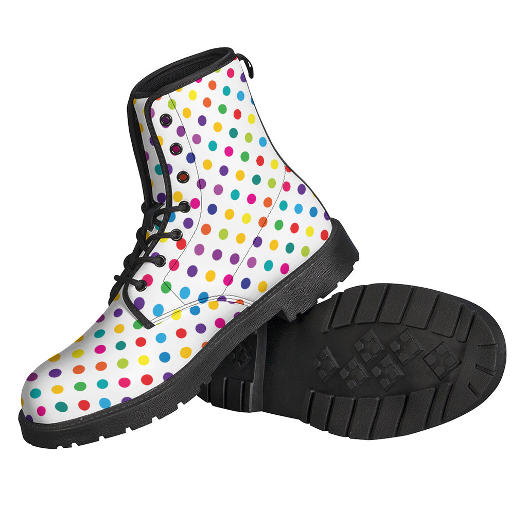 Groovy Polka Dot Leather Boots for Stylish Hippies - 2