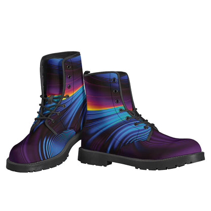 Stay Groovy with Colorful Psychedelic Print Leather Boots for Hippies - 3