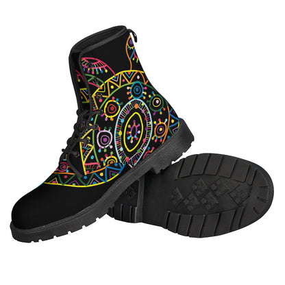 Groovy Sea Turtle Print Leather Boots for the Free-Spirited Hippie - 2