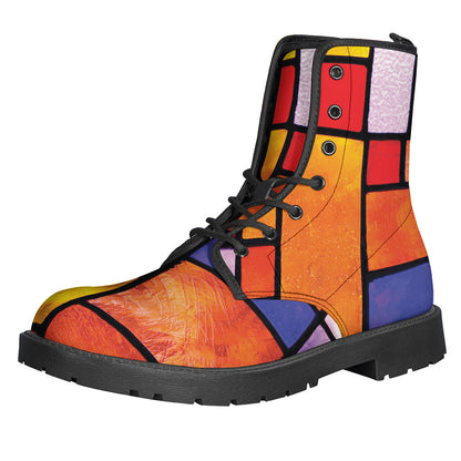 Groovy Mosaic Leather Lightweight Boots for the Free-Spirited Hippie - 1