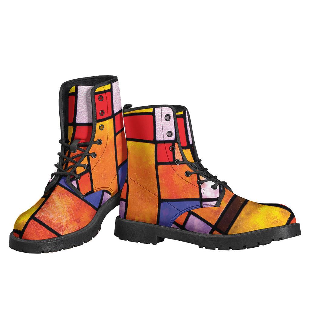 Groovy Mosaic Leather Lightweight Boots for the Free-Spirited Hippie - 3