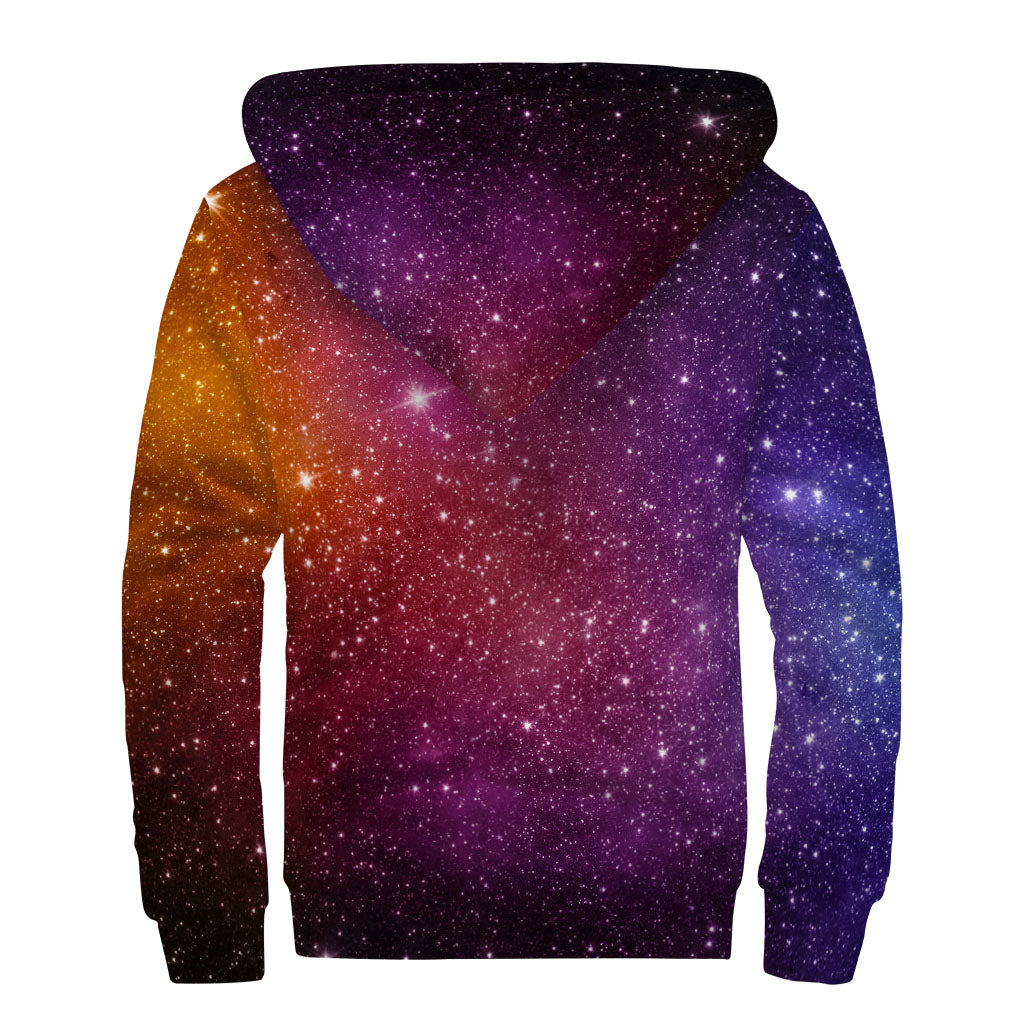 Starry Stardust Bliss Sherpa-Lined Zip Up Hoodie for Groovy Hippies - 2