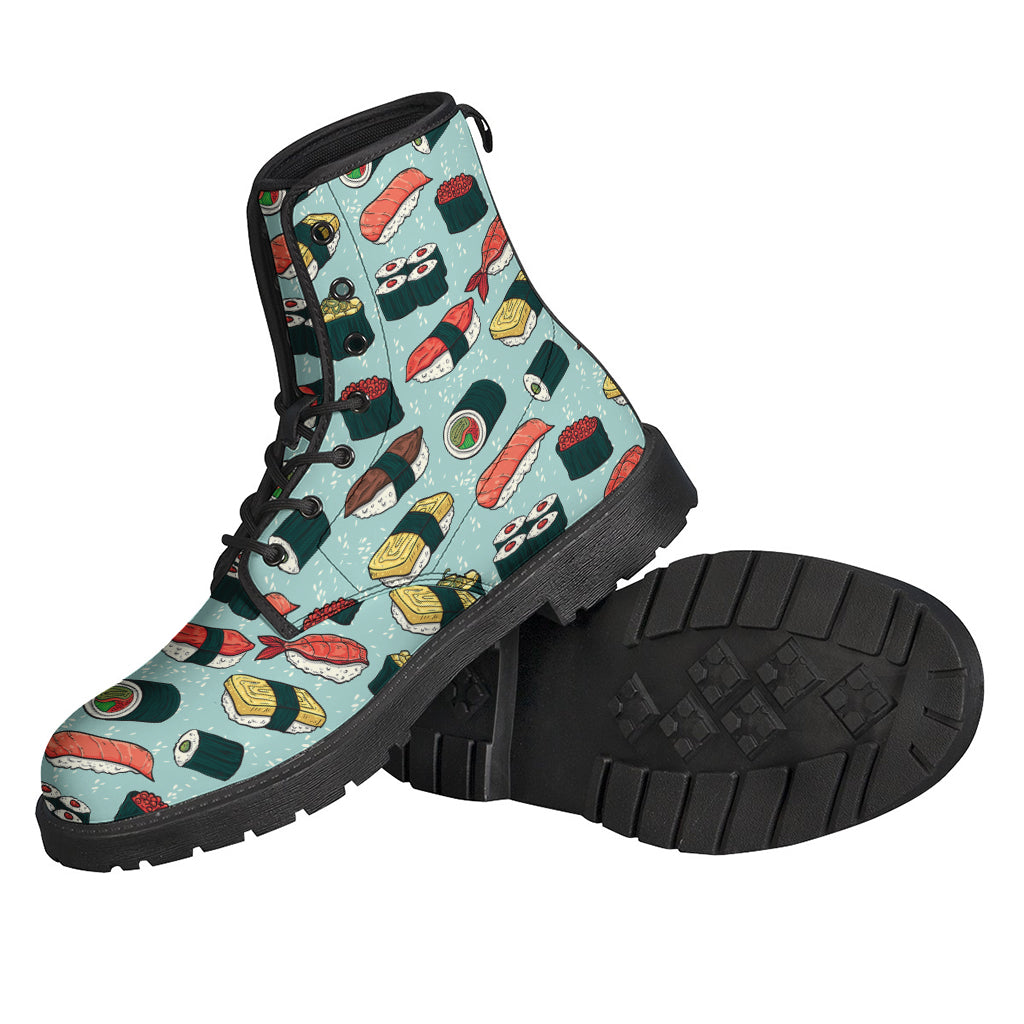 Colorful Sushi and Rolls Pattern Leather Lightweight Boots for Free-Spirited Hippies - 2