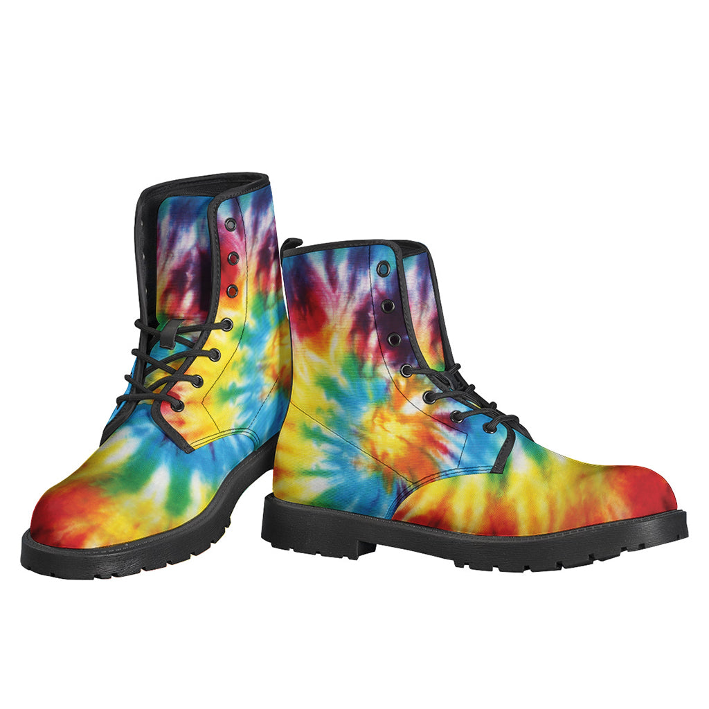 Groovy and Lightweight: Colorful Tie-Dye Leather Boots for the Free-Spirited Hippie - 3