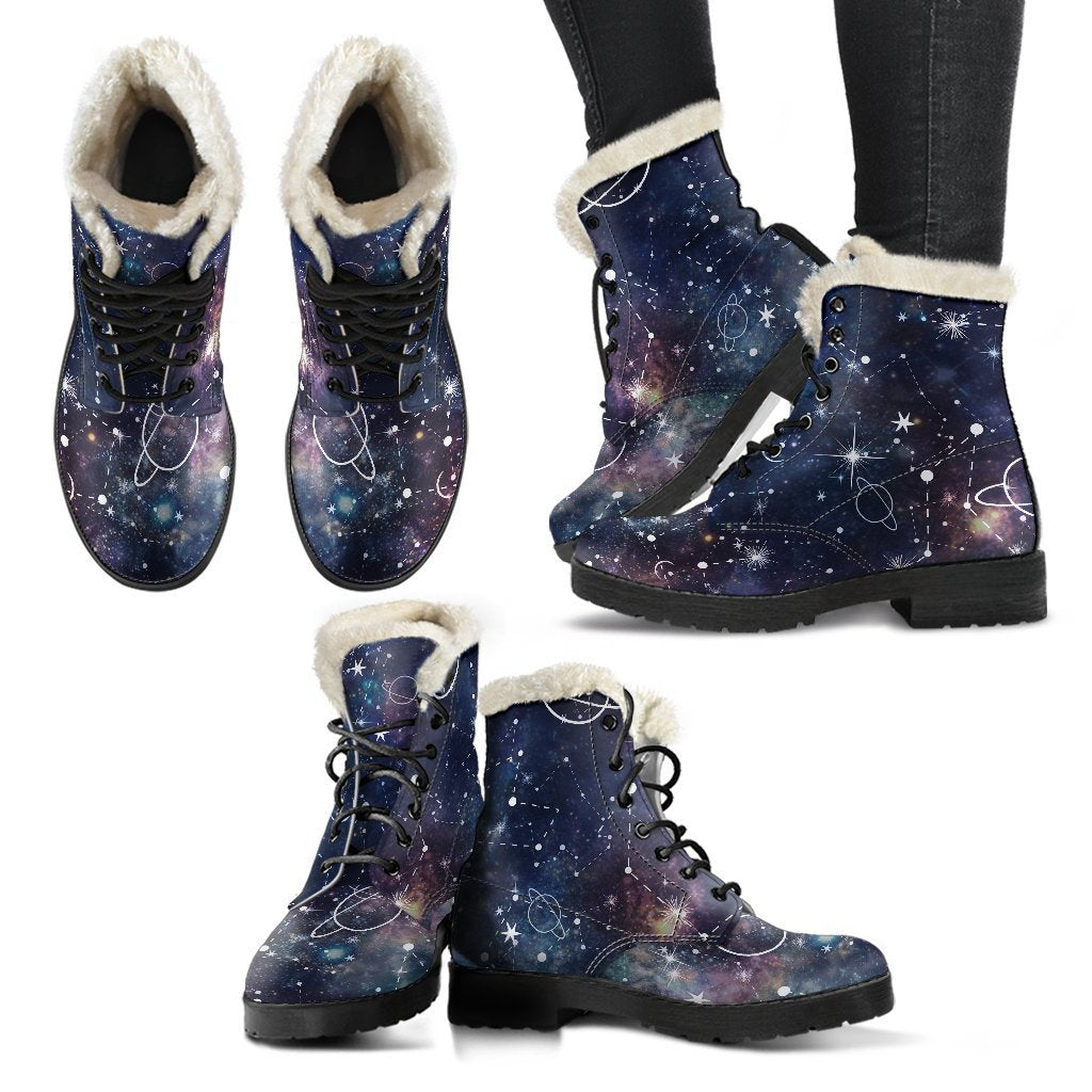 Cosmic Groove: Faux Fur Leather Boots for the Modern Hippie - 2