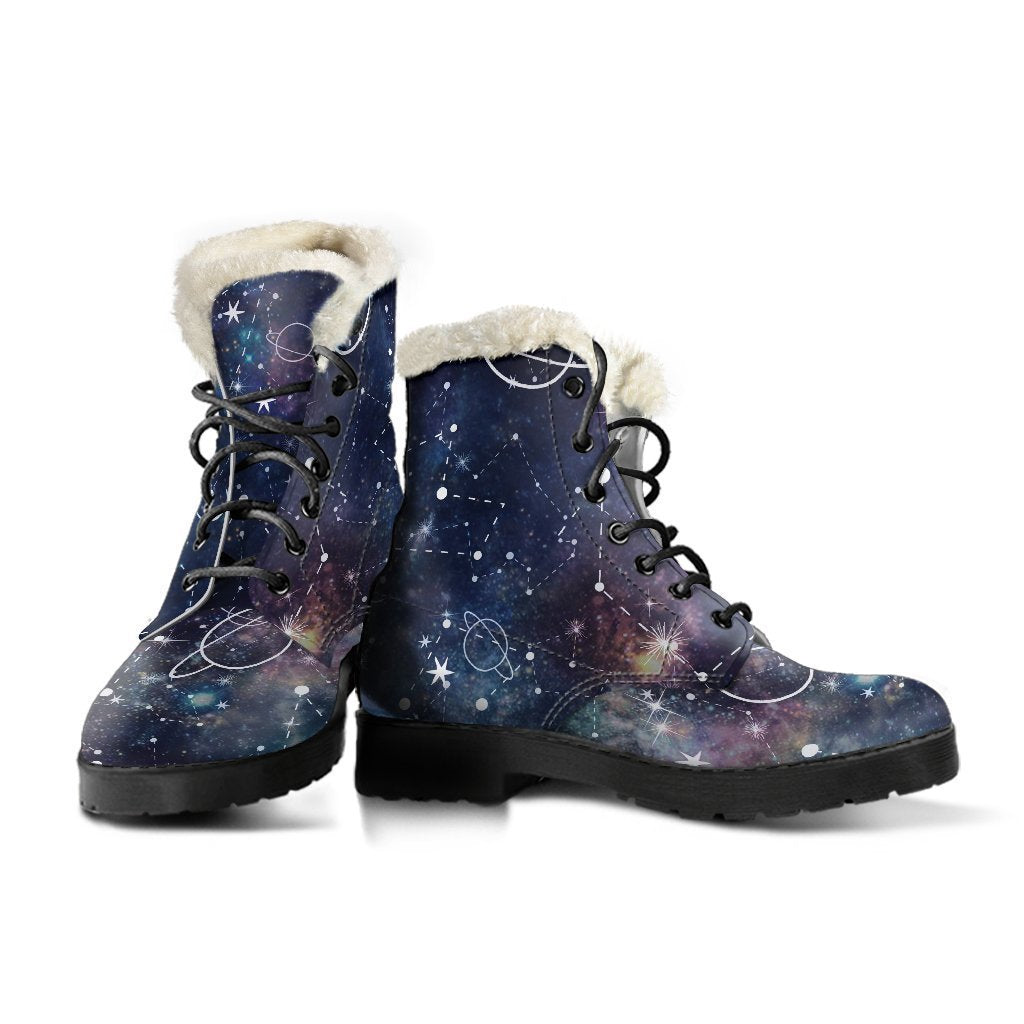 Cosmic Groove: Faux Fur Leather Boots for the Modern Hippie - 3