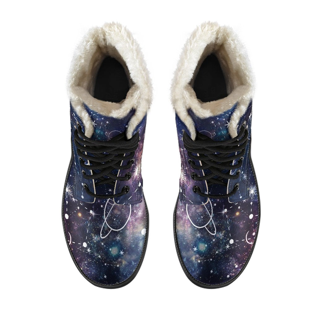 Cosmic Groove: Faux Fur Leather Boots for the Modern Hippie - 4